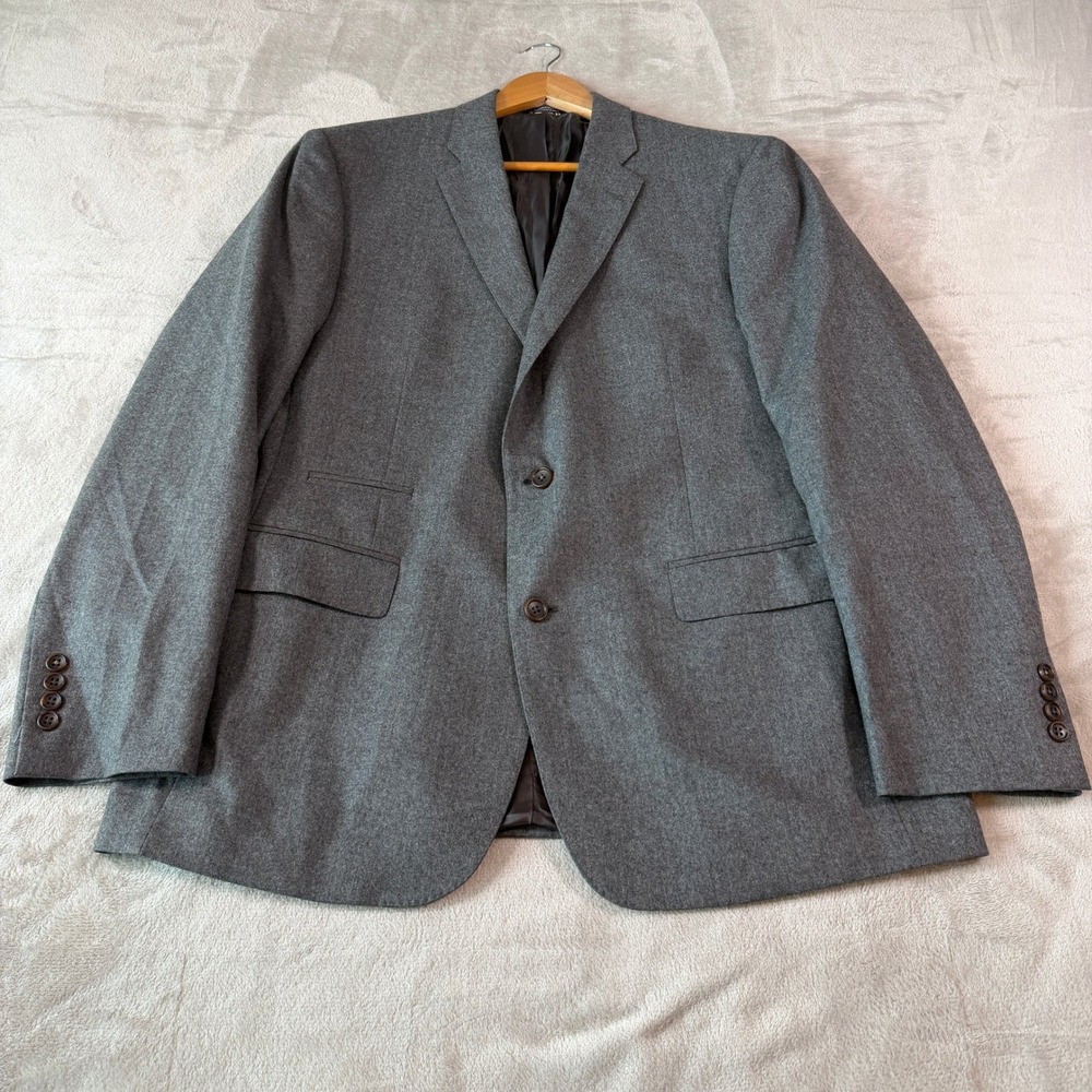 Wallin & Bros Mens 44L Gray Wool Blazer Vitale Barberis Canonico Sport Coat EUC